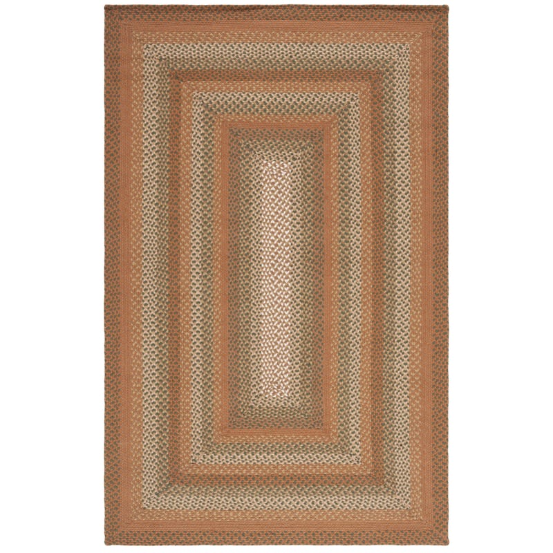 SAFAVIEH Handmade Braided Sylvianne Cotton Rug - 6' Square - Ivory/Brown