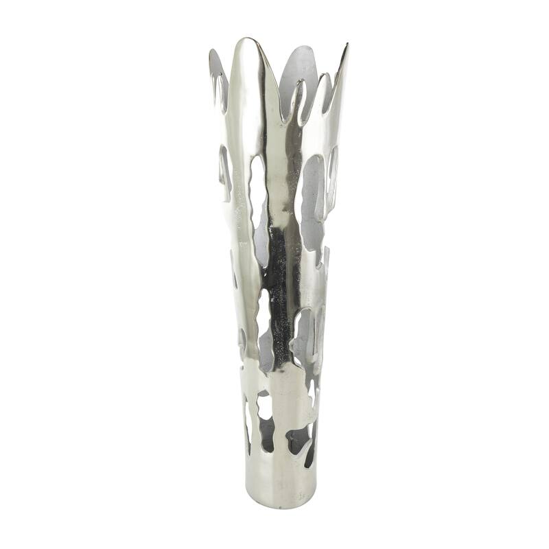 Aluminum Metal Drip Decorative Vase with Melting Designed Body - Silver, Gold or Black - Roche River Decor