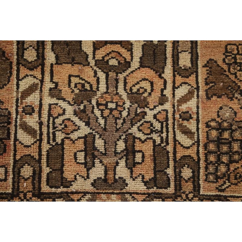 Bakhtiari Vintage Persian Rug Handmade Orange Wool Carpet - 7'1" x 10'0"