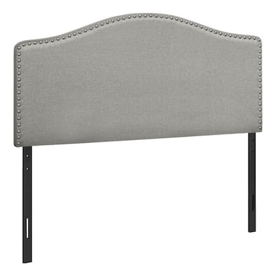 Full Size Upholstered Grey Linen Look Headboard, Transitional Style with Padded Design for Modern Bedrooms