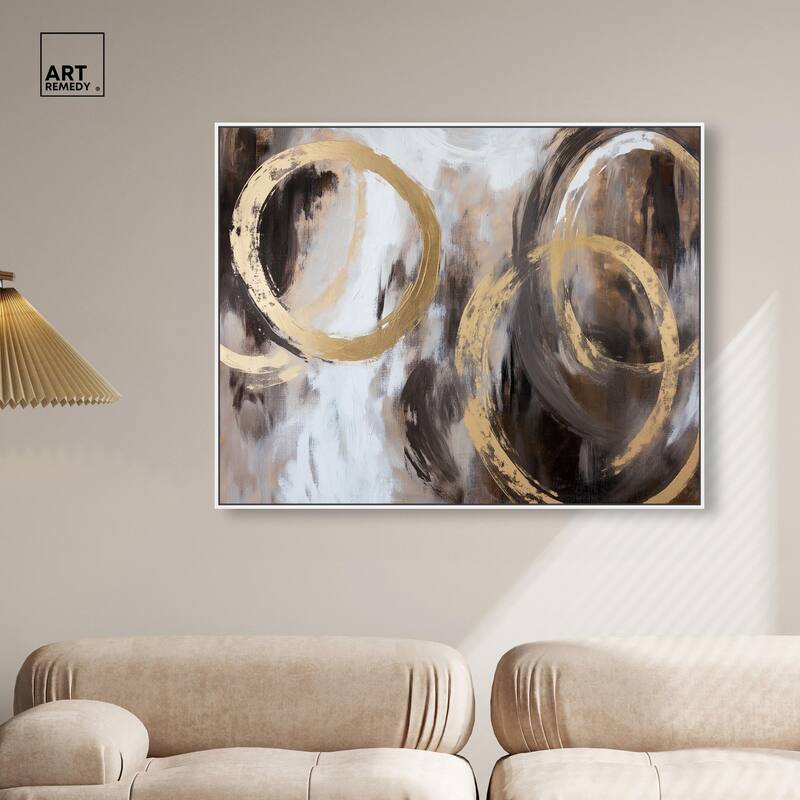 Swirling Forms with Gold Canvas by Art Remedy
