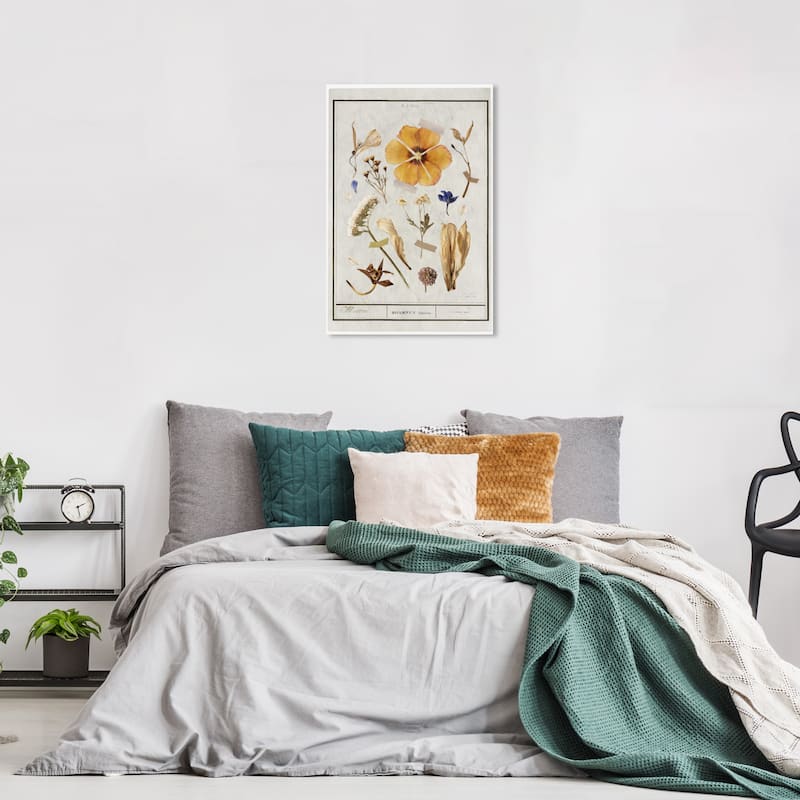 Wynwood Studio Canvas Floral and Botanical Botanical Study I White and Traditional Wall Art Canvas Print - White, Yellow - 24 x 16