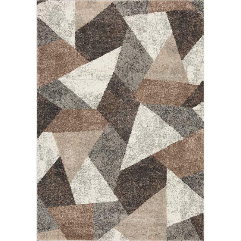 Bora Collection Abstract Geometric Triangle Area Rug - 5'3 X 7'9