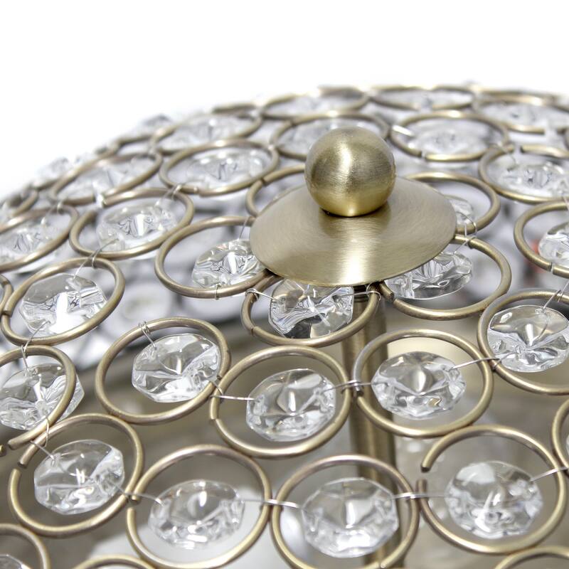 13" Flush Mount Ceiling Light - 2 Light Dome Fixture - Antique Brass Finish - Bedroom, Living Room Decor - 13