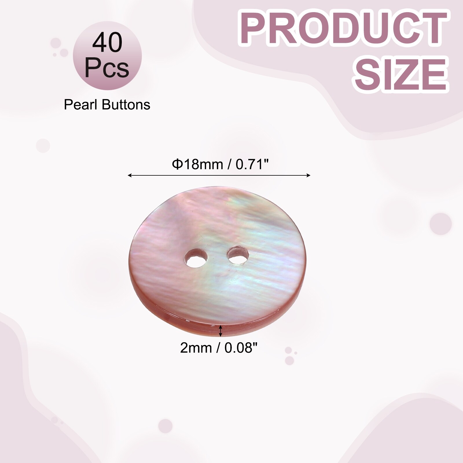 Natural Pearl Shell Button, Mother of Sewing Button for Shirt Clothes Coats Suits Jacket Jeans Skirts Sewing Craft - Purple