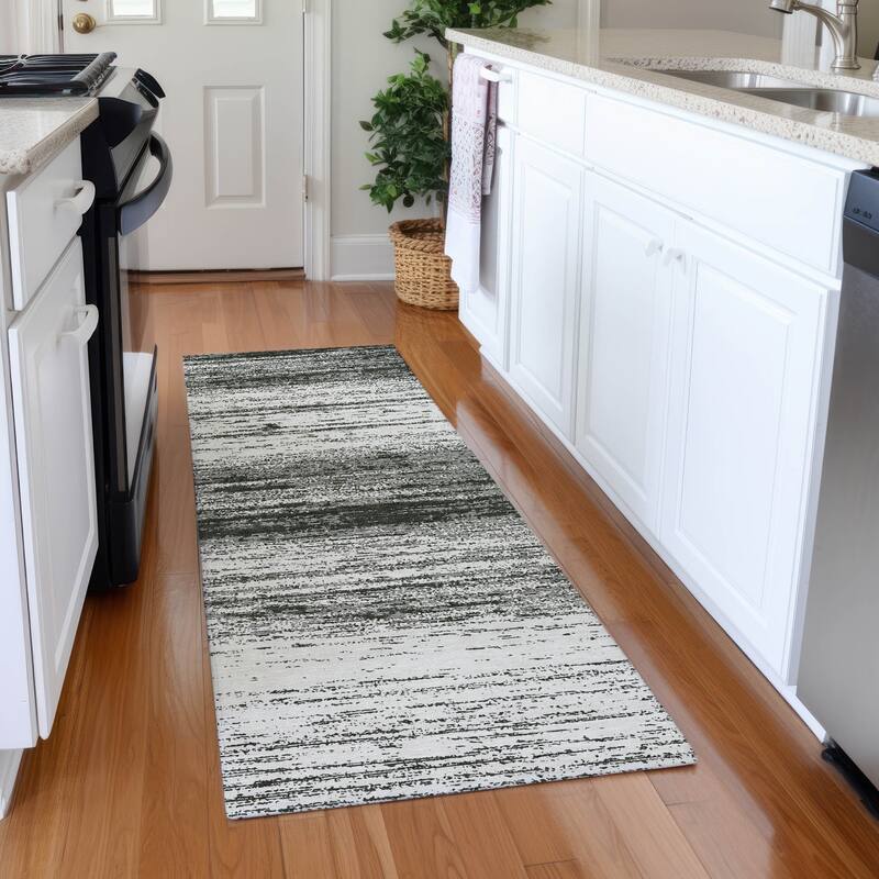 Premium Washable Super Soft Ombre Pixels Mayfield Rug - Black - 2'3" x 7'6"