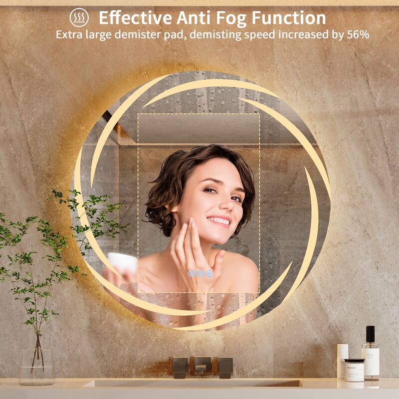 Waterproof Anti Fog LED Bathroom Mirror With Touch Button