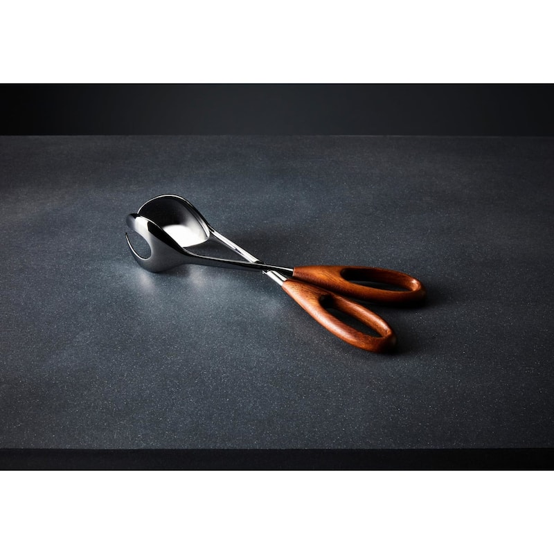 Nambe Curvo Salad Scissors - Brown