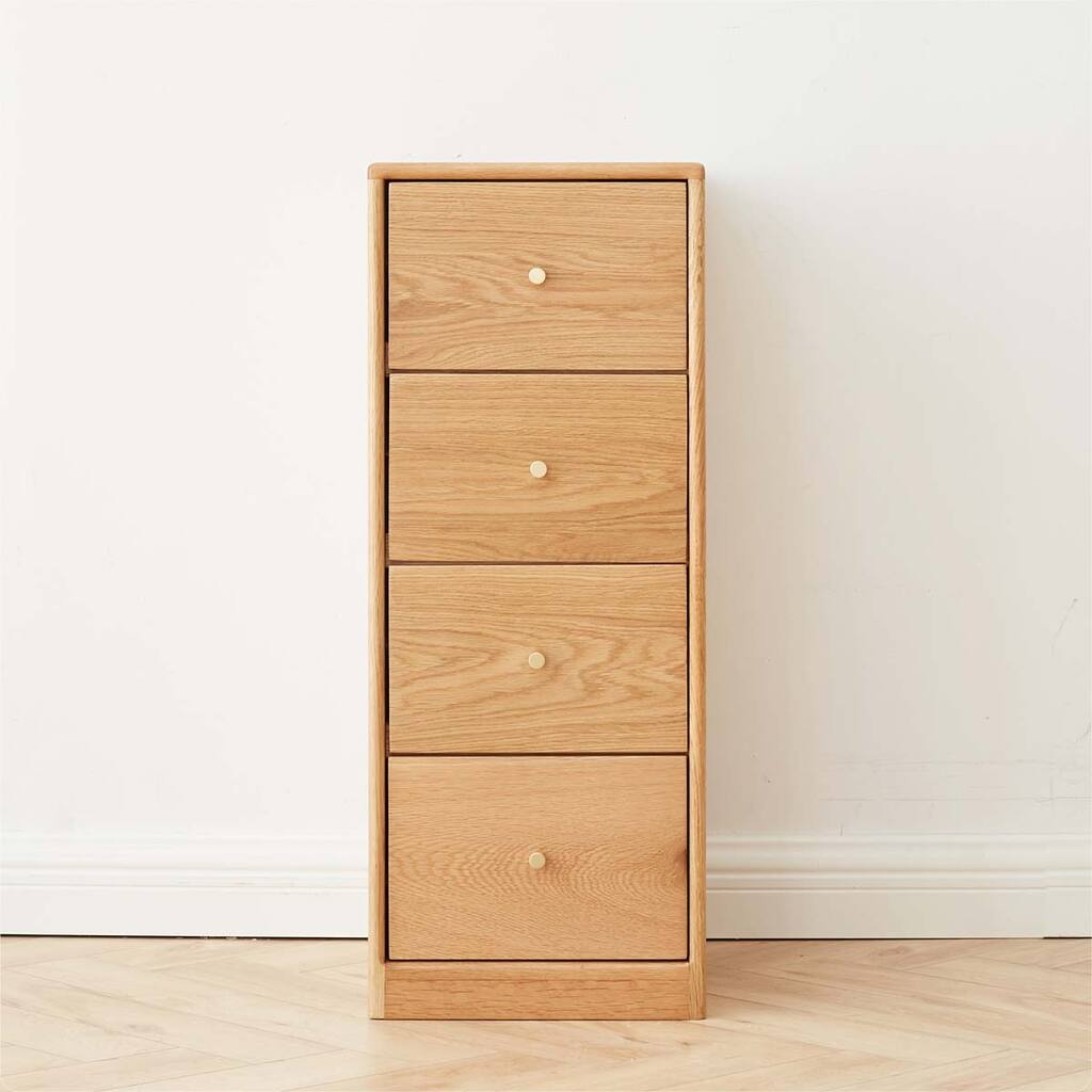 4 Drawers Solid Oak Storage Cabinet