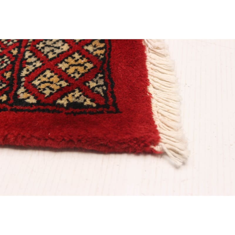 ECARPETGALLERY Hand-knotted Finest Peshawar Bokhara Red Wool Rug - 8'3 x 10'3