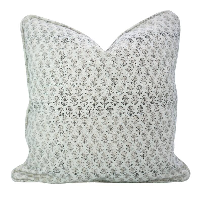 Fabdivine Pipine Fall Décor Farmhouse Hand Block Print Pillow Cover Sofa, Couch Cushion Case Linen