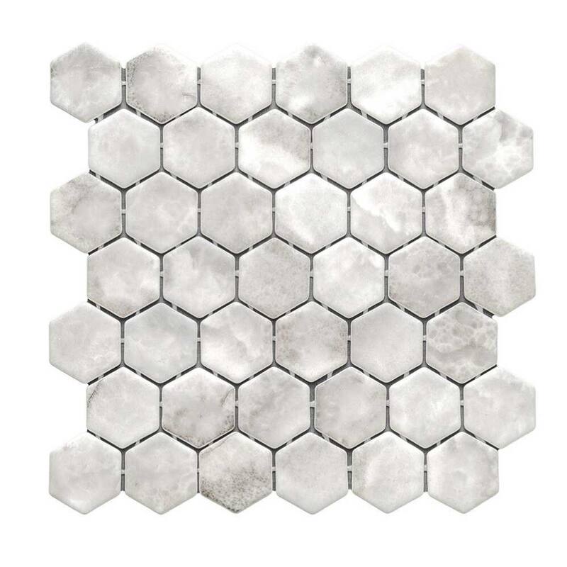 Eterna Hex 2x2 Glass Hexagon Mosaic Tile - Floor, Wall & Backsplash