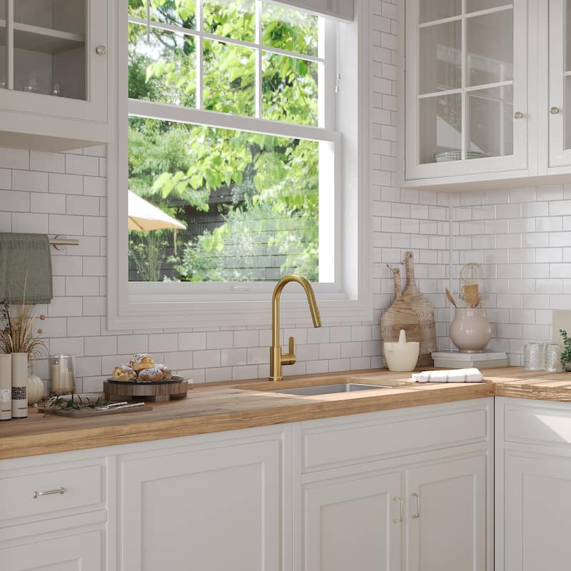 Kitchen Faucets with Pull Down Sprayer LED Single Handle High Arc Pull Out Kitchen Faucet Kitchen Sink Faucet