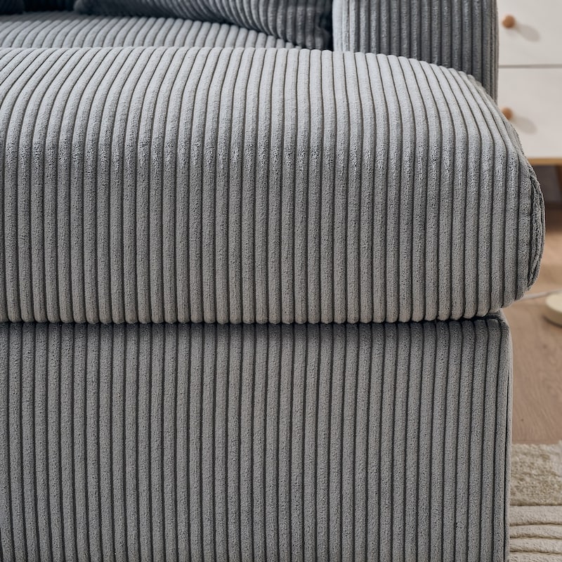 55" Oversized Chaise Lounge Chair Indoor With Ottoman And Storage,With Cup Holder,Mobile Phone Stand&Usb Charging Port