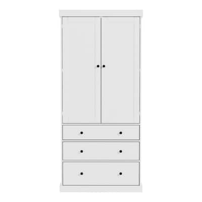 77" Farmhouse-Style Freestanding Pantry – Spacious Kitchen Storage Cabinet with 3 Adjustable Shelves, 8 Door Racks & 3 Drawers.
