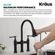 preview thumbnail 52 of 66, Kraus Allyn Traditional 3-Function Bridge Pulldown Kitchen Faucet