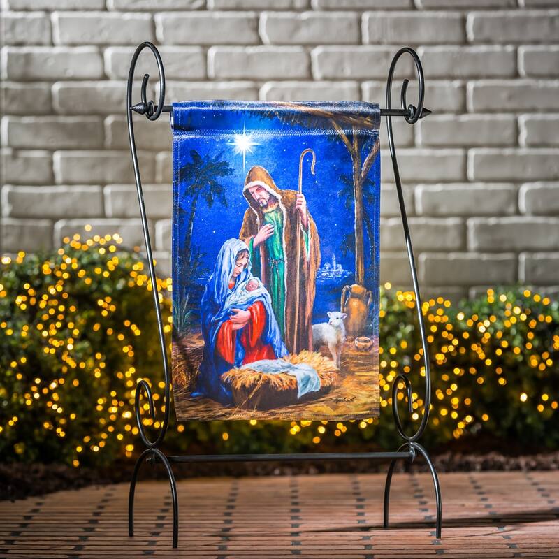 Holy Night Nativity Garden Lustre Flag - Multi - Color