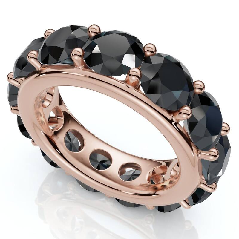Bliss Diamond 13Ct Black Diamond Eternity Ring Gold Lab Grown - 6.5 - Rose
