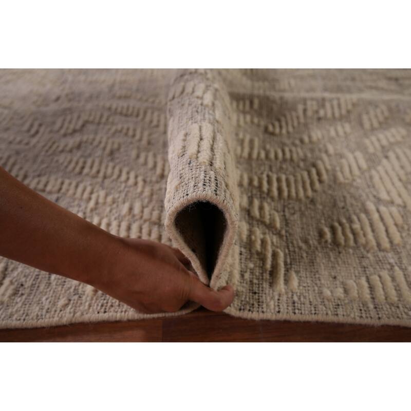 All-Over Moroccan Abstract Area Rug Handmade Wool Carpet - 7'11"x 10'4"