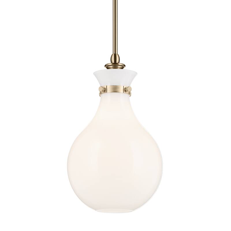 Kichler Lighting Laria 9.75 Inch 1 Light Pendant with Opal Glass in Champagne Bronze