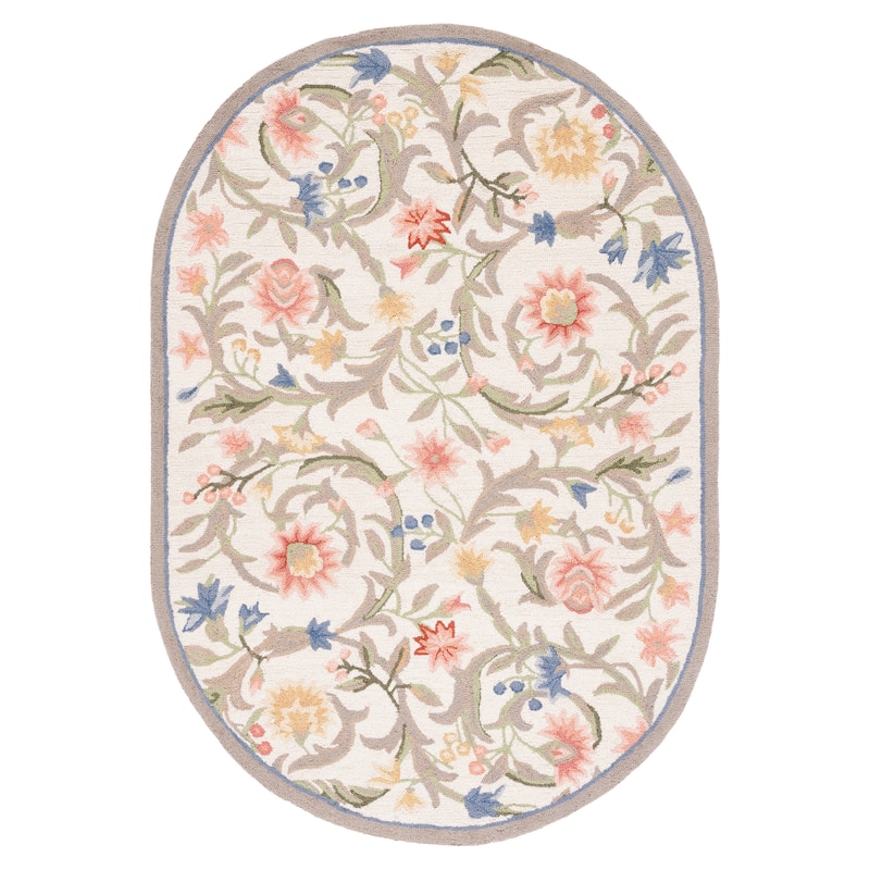 SAFAVIEH Handmade Chelsea Hali French Country Floral Scroll Wool Rug