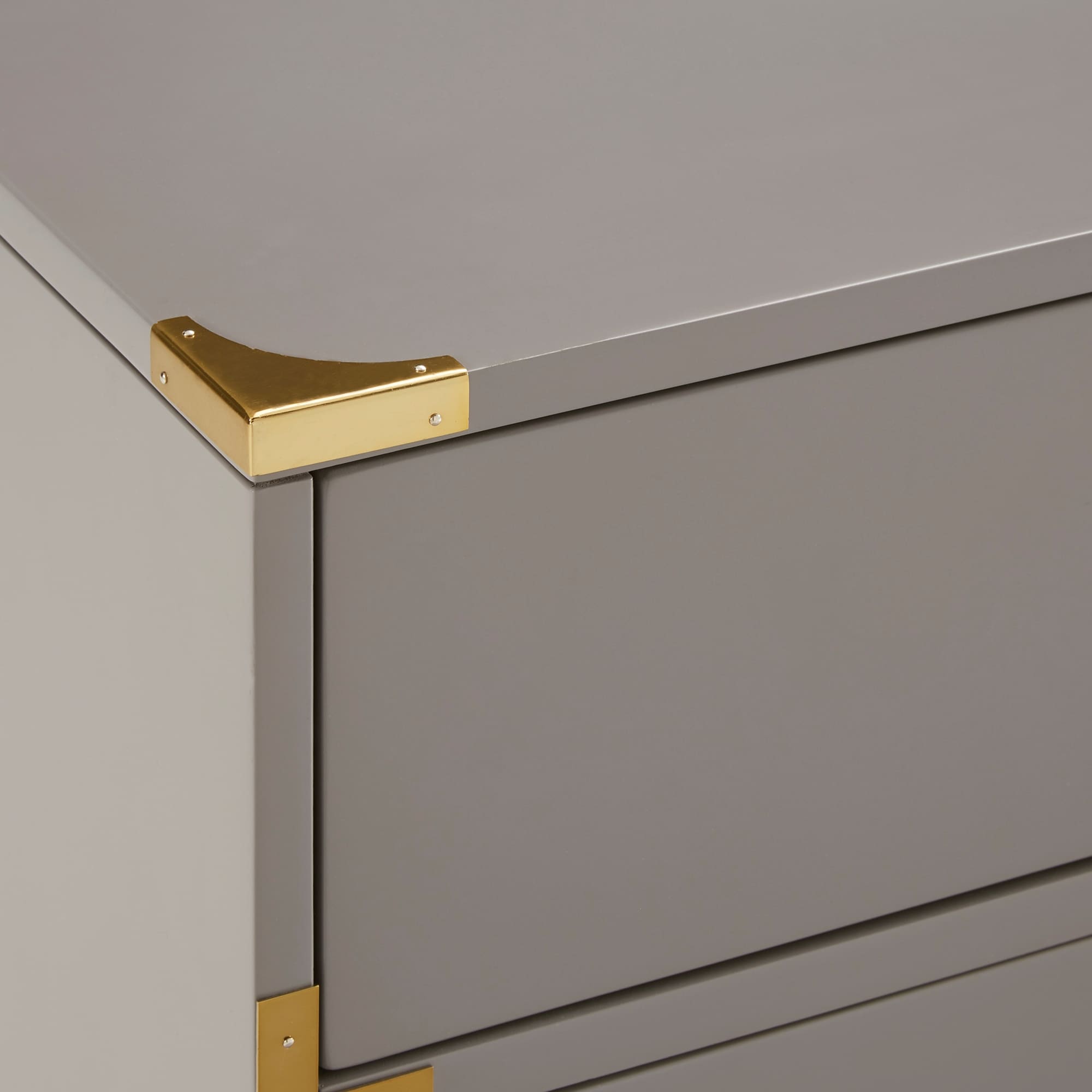Valoria 3-Drawer Nightstand with Gold Accents