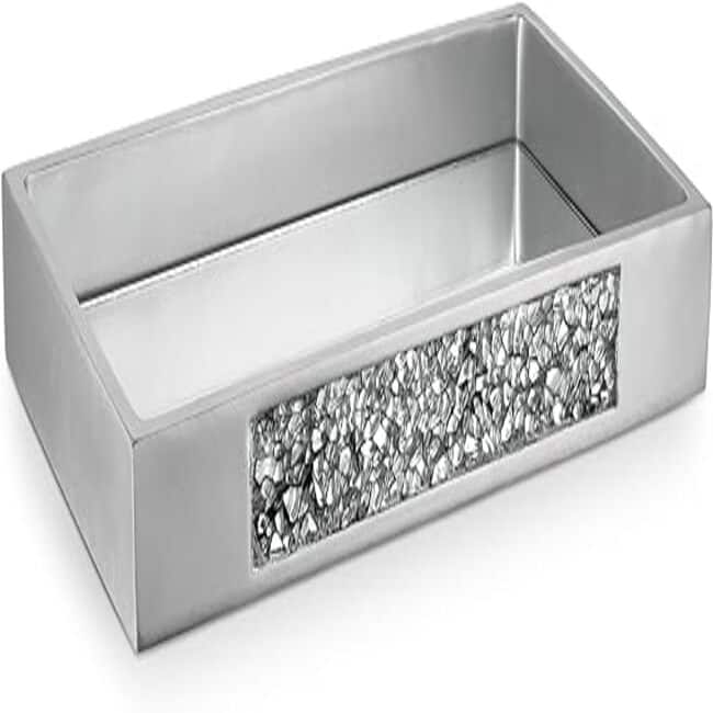 Creative Scents Silver Mosaic Vanity Mirror Tray for Dresser - Gray - Gray