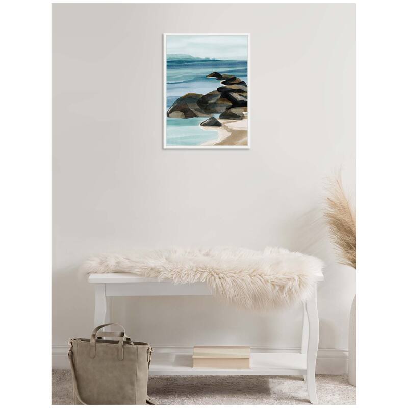Kate and Laurel Sylvie Ocean Breeze ll Framed Canvas by Nikita Jariwala