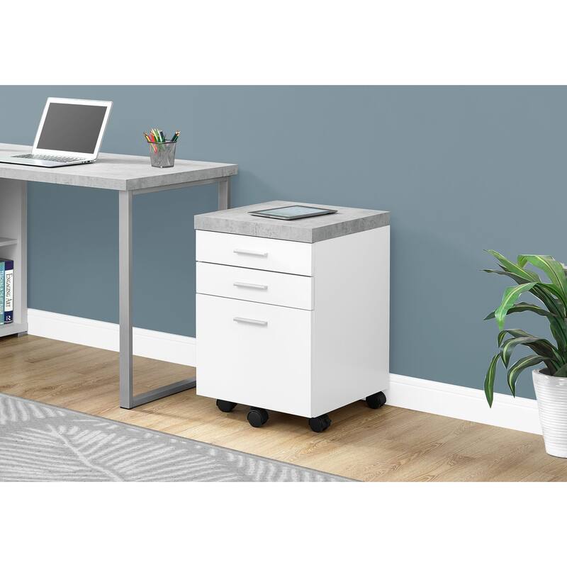 File Cabinet, Rolling Mobile, Storage Drawers, Printer Stand, Office, Work,Contemporary, Modern - White