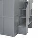 preview thumbnail 15 of 30, Full Size Bunk Bed with Wardrobe,Desk and Shelves