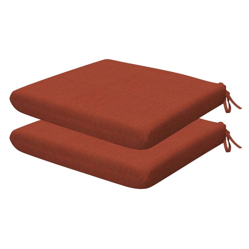 Outdoor Universal Seat Cushion (2-Pack) - 18" wide x 17.5" deep x 2.5" thick