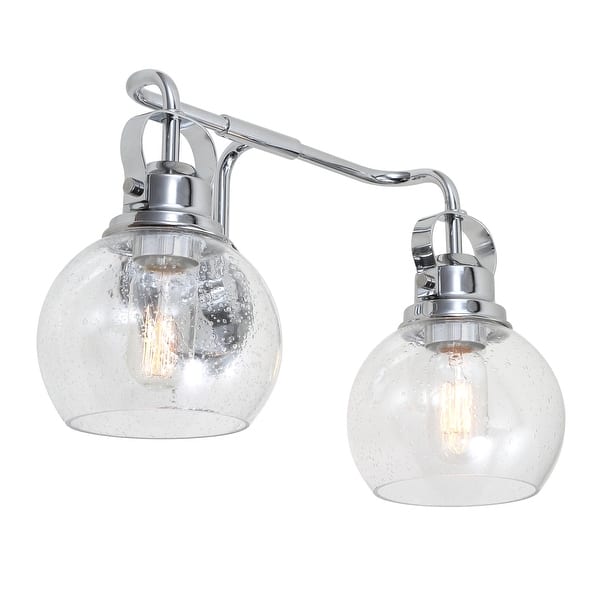 slide 2 of 27, Bolha Metal/ Bubbled Glass Vanity Light, Chrome by JONATHAN Y 2-Light