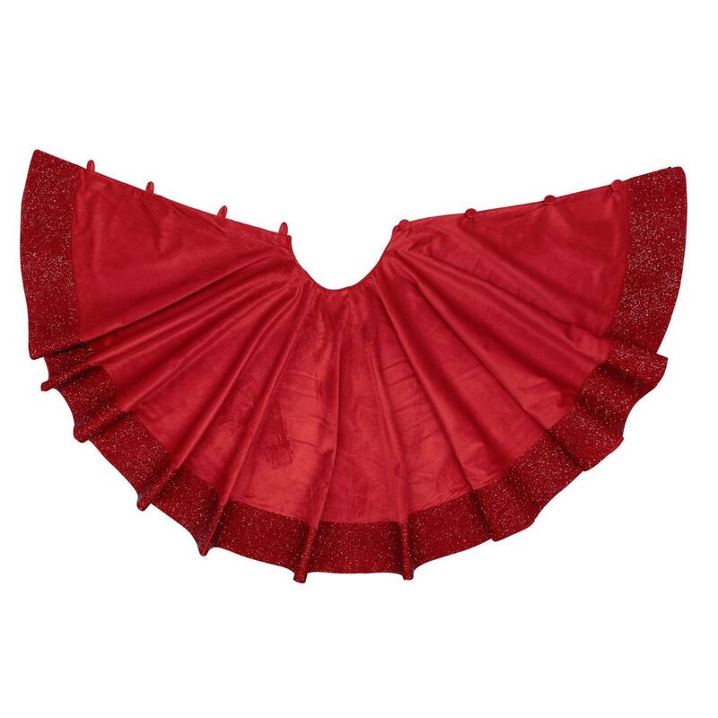 Sparkles Home Luminous Rhinestone Tree Skirt - Red