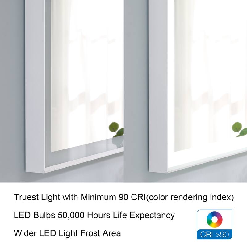 Wall Mounted Bathroom Heavy Duty Framed LED Mirror With bright light And And Memory Function