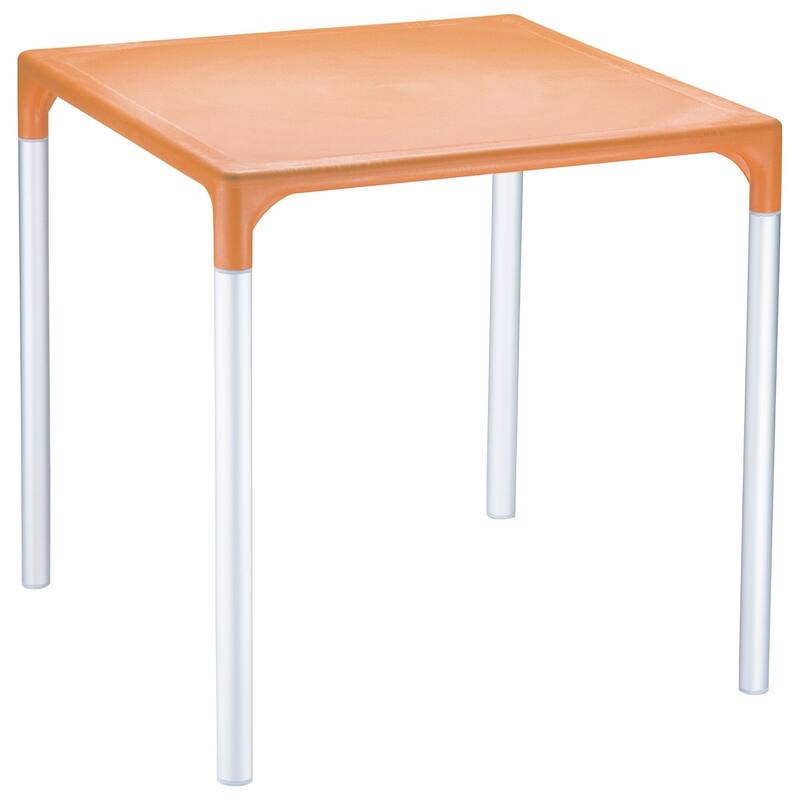 28" Orange Square Outdoor Patio Dining Table