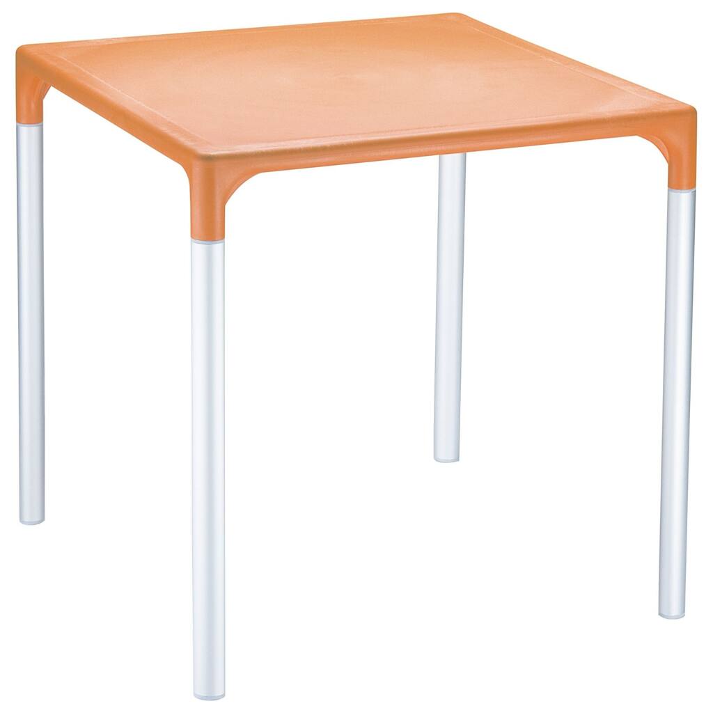 28" Orange Square Outdoor Patio Dining Table