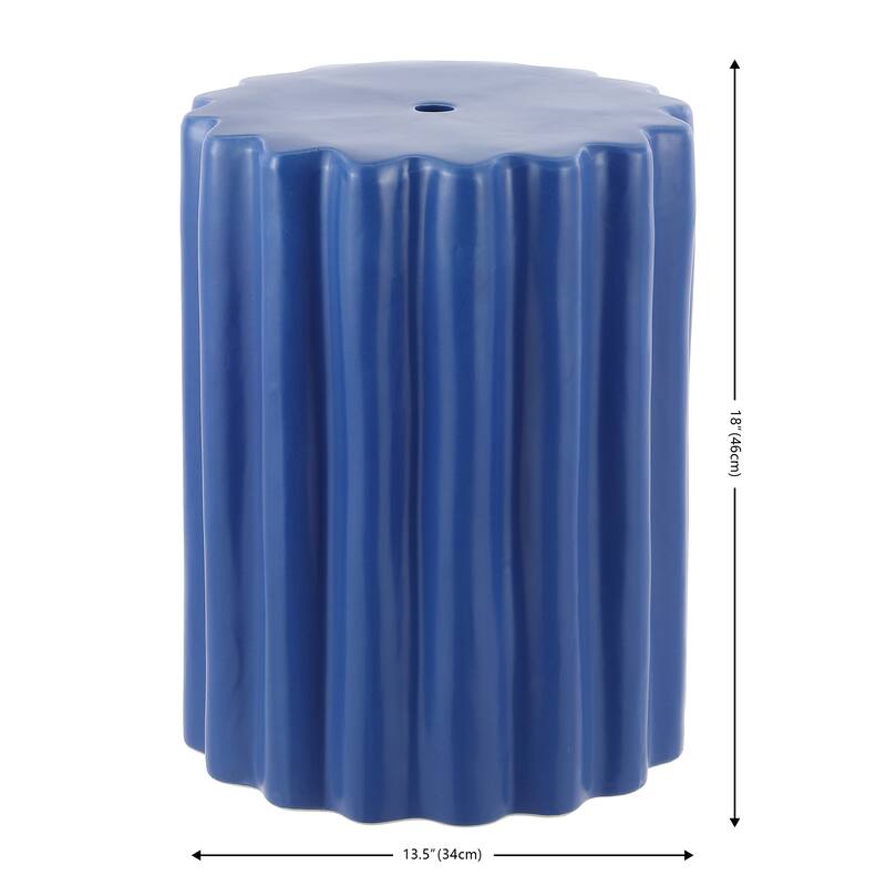 SAFAVIEH Geraldine Ceramic Garden Stool - Cobalt Blue