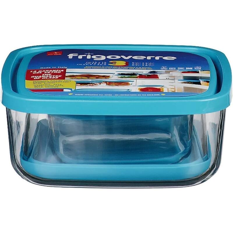 Bormioli Rocco Frigoverre 3 Piece Square Food Storage Container Set - 25.25 oz
