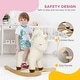 preview thumbnail 4 of 8, Rocking Horse, Plush Ride on Unicorn with Realistic Sound, Wooden Base, Toddler Rocking Horse for 2-4 Years, White