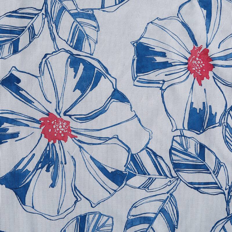 Tommy Hilfiger Paradise Cove Comforter Tropical Floral Cotton Reversible Quilted (Dream Blue, 3 Piece)