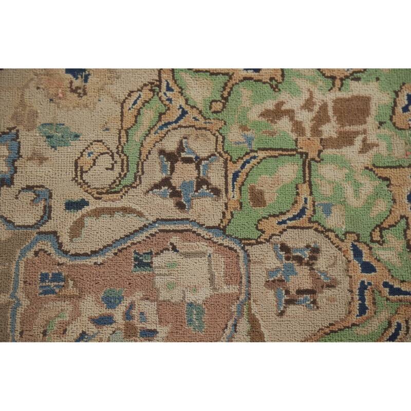 Hand Knotted Oriental 100% Wool Carpet Traditional Floral Brown Kashmar Area Rug - 10' 9'' X 7' 11''