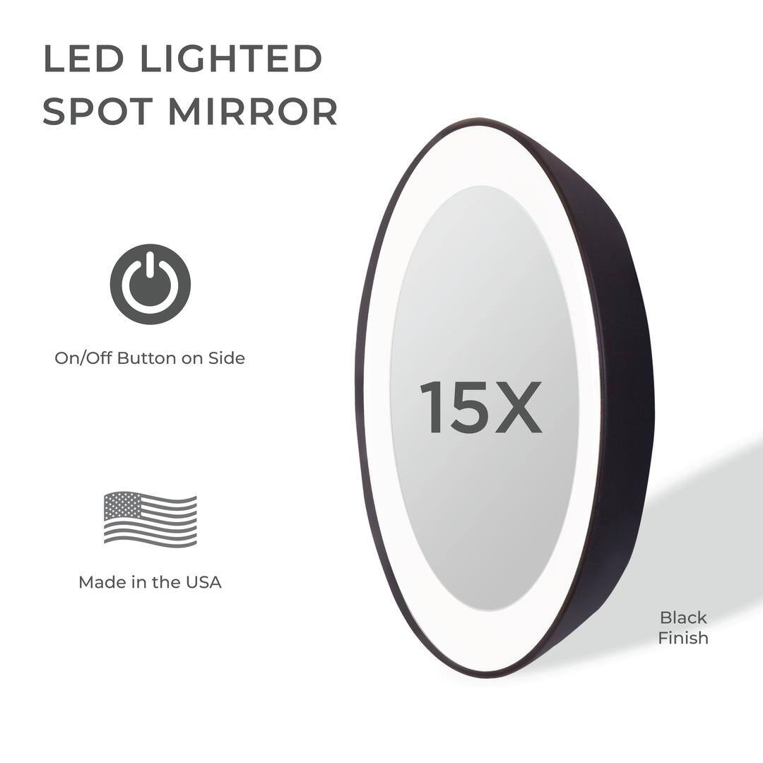 Zadro LED Lighted Compact Mirrors w/ Magnification & Suction Cup Mount