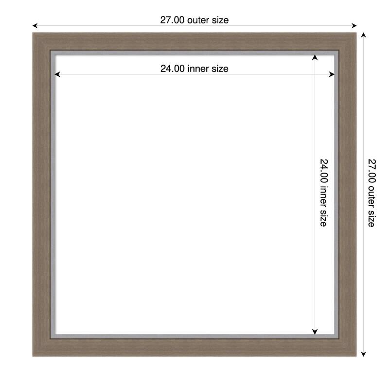 Amanti Art Eva Black Silver Narrow Framed Dry Erase Magnetic Board - 27 x 27 in - Eva Brown Narrow