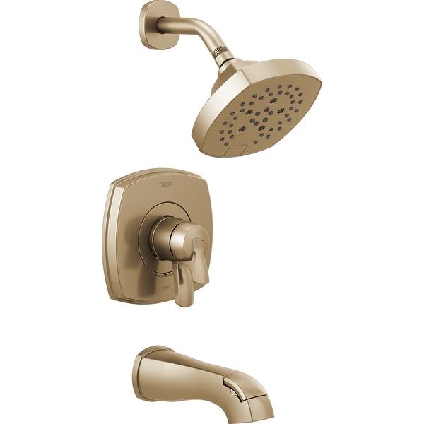 Delta T17476 Stryke Tub and Shower Trim Package with 1.75 GPM Multi Function Shower Head