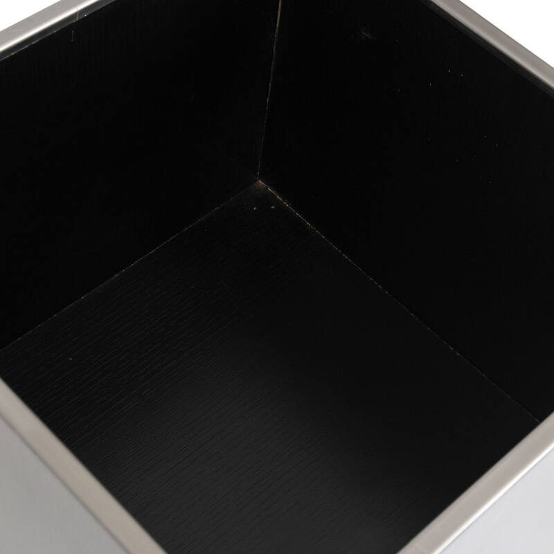 Jo 32 Inch Tall Flower Pot Planter, Hidden Indented Box, Gray Brushed Metal