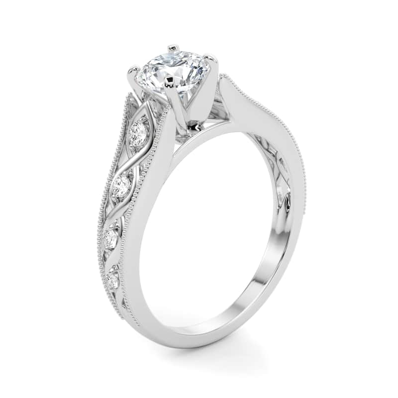 Auriya 14k White Gold Lab Grown Round Diamond Engagement Ring 0.50 to 5.00 ct. tw. (F-G VS)
