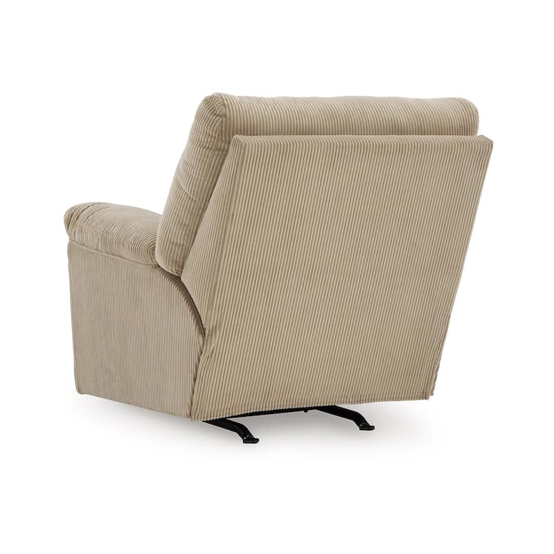 Simy Rocker Recliner Chair, Pillow Top Arms, Cream White Corduroy