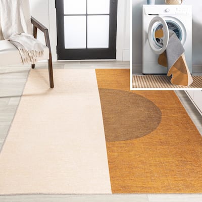 JONATHAN Y Ashkii Bohemian Textured Weave Floral Machine Washable Area Rug