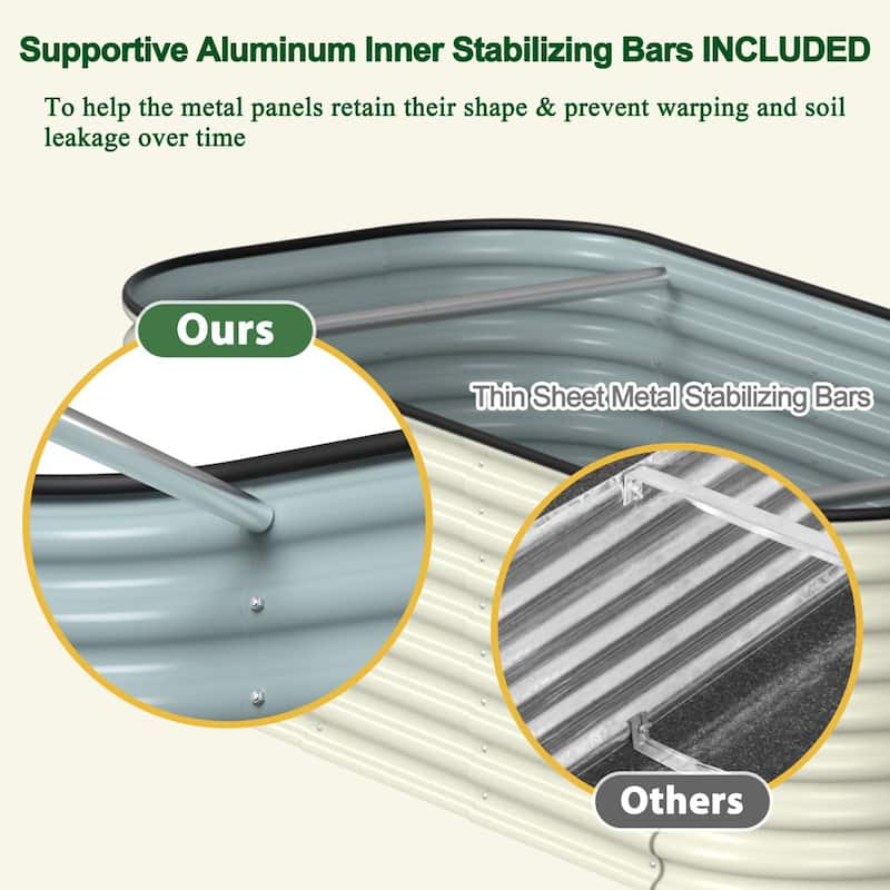 VEIKOUS 24''H Galvanized Steel Raised Garden Bed, Bottomless Design for Healthy Plant Growth