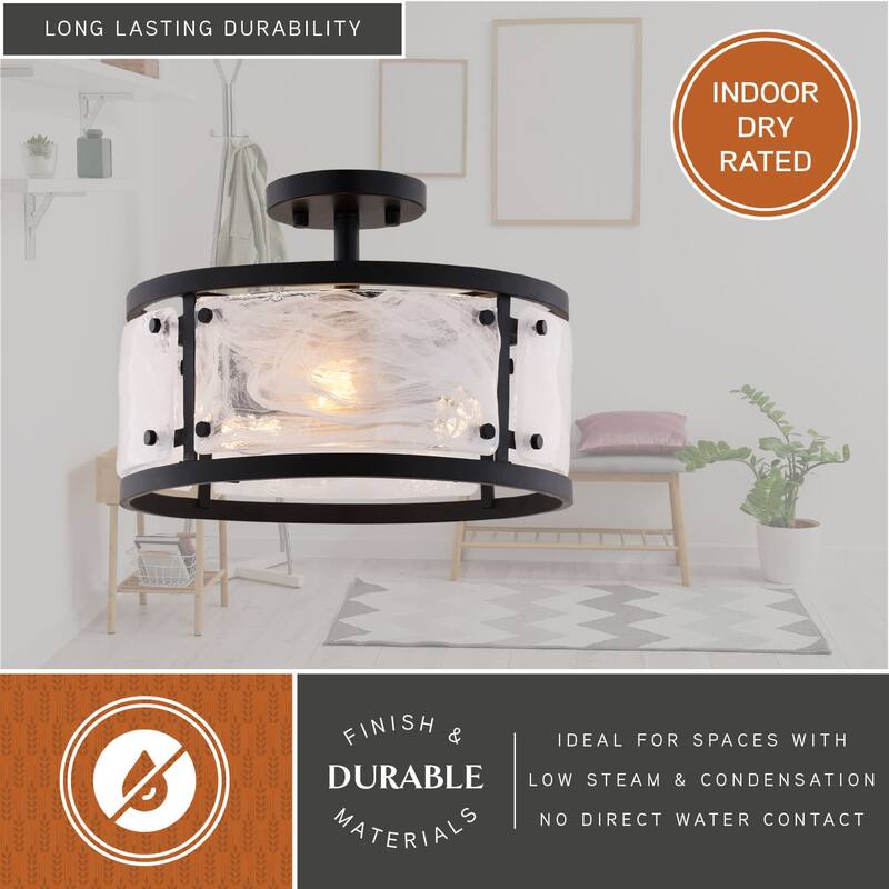 Vaxcel Lighting C0333 Wilder 3 Light 13" Wide Semi-Flush Drum Ceiling